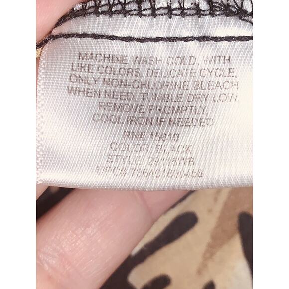 XXL Panama Jack Hawaiian Black Beige Reverse Print Shirt Leaves Floral Aloha EUC - Picture 7 of 16